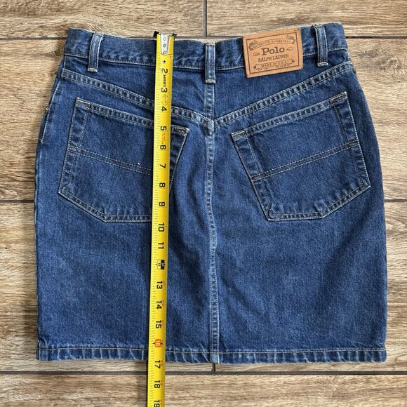 vintage Polo Ralph Lauren Skirt Womans 10 Jean Mini Blue Denim Union Made - Picture 5 of 10